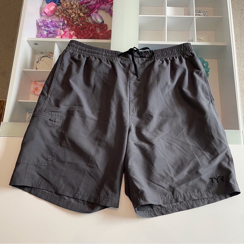 TYR Charcoal Gray Swim Trunks
